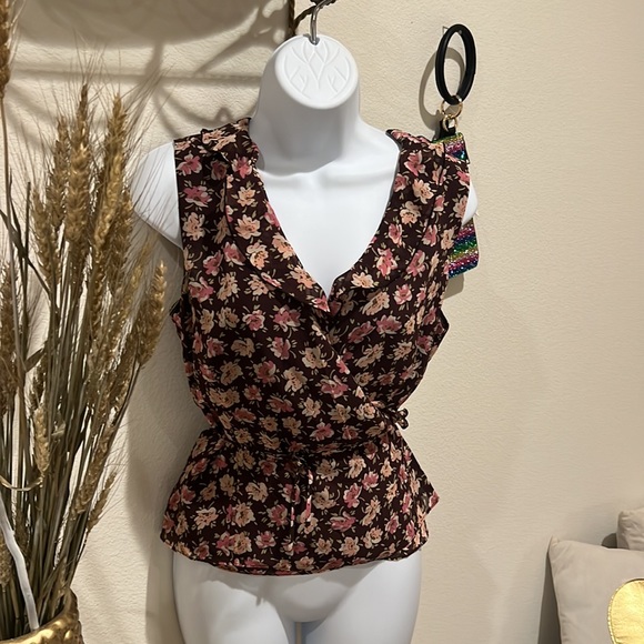 Ann Taylor LOFT Petite Floral Wrap Blouse - Picture 6 of 6